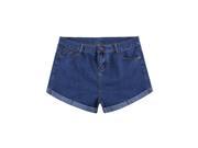 Hot Summer Women Loose High Waist Short Denim Pants A Line Style Light Blue 30