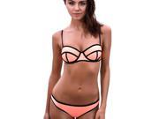 Structured Bright Wet Neoprene Bikini Sexy Triangle Swimsuit For Women Black XS