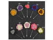 1X Men s Lapel Flower Rose Mixed Color Handmade Boutonniere Stick Brooch Pin 05