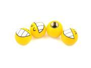 Universal Gas Nozzle Cover with Complacent Smiling Face Tire Stem Valve Caps Four Pack