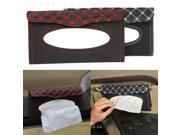 Auto Sun Visor Tissue Box Car Interior Accessories Holder Paper Napkin Clip PU Black Silver