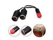 Car Charger Plug Male To 2 Female Channel Cigarette Adapter Converter 12V