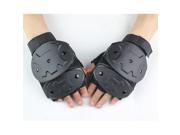 Tactical Half Finger Suede Leather Gloves Racing Climbing Outdoor Antiskid L