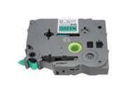 Black On Green Label Tape For Brother P Touch TZ731 12mm x 8m