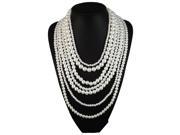 Elegant Multilayer Imitation Pearl Choker Statement Necklace Women Jewelry