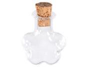 Multicolor Flower Shaped Wishing Message Glass Bottles Vials With Cork Blue