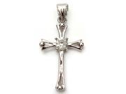 Silver Plated Rhinestone Cross Charm Necklace Pendant Unisex