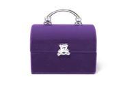 Mini Velvet Jewelry Box Earrings Rings Necklace Square Storage Case Purple