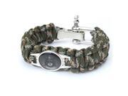 Outdoor Camping Paracord Survival Weave Bracelet Nylon Rope Kits Bangle Beige