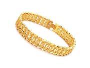 Shiny 18K Gold Plated Rhombus Metal Link Chain Bracelet Men Jewelry Gold