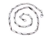 Stainless Steel Silver Lozenge Chain Link Necklace For Men 20inch