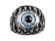 Retro Punk Stainless Steel Blue Evil Eye Band Ring Men Jewelry Size 8