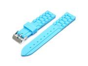 18mm Blue Pin Buckle Clasp Silicon Watch Band