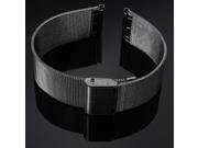 22mm Black Stainless Steel Mesh Net Watch Band