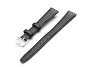 18mm Black Leather Watch Band