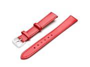 16mm Red Casual Leather Watch Band