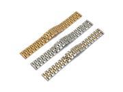 Stainless Steel 20mm Width 3 Colors 7 Beads Watch Band Gold