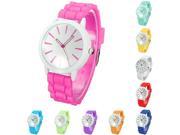 Casual Jelly Colors Silicone Band Analog Women Wrist Watch Fruit Green