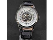 FORSINING A708 Black Case Leather Band Mechanical Wrist Watch Black