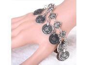 Vintage Gold Silver Coins Charm Chain Bracelet For Women Silver