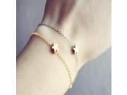 Gold Silver Lucky Star Simple Chain Bracelet For Women Silver