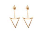 Punk Gold Silver Hollow Out Metal Triangle Stud Earrings Women Jewelry Gold