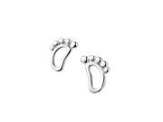 Silver Plated Little Feet Shaped Hollow Earrings Ear Studs For Women