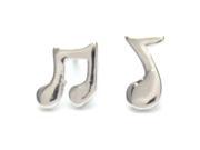 Lovely Silver Plated Asymmetric Music Note Stud Earrings For Women