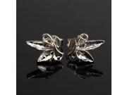 Silver Butterfly Wings Alloy Ear Stud Earrings For Women