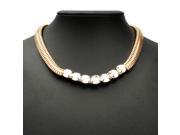 Bib Silver Gold Metal Crystal Snake Chain Choker Necklace For Women Silver