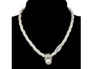 Elegant Multilayer Twist Pearl Rhinestone Choker Necklace Women Jewelry