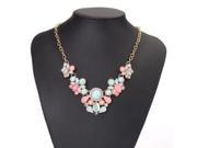 Jelly Color Crystal Water Drop Choker Statement Pendant Necklace