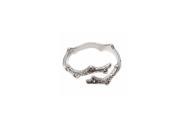 925 Sterling Silver Branch Crystal Adjustable Open Ring White Gold