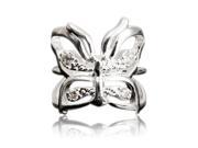 Silver Plated Butterfly Hollow Adjustable Open Finger Ring Women Jewelry