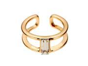 Gold Silver Double Layer Crystal Knuckle Finger Ring Women Jewelry Rose Gold