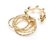 6pcs Gold Silver Leaf Circle Stack Above Knuckle Rings Set Gold