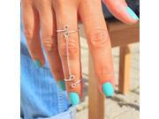 Vintage Gold Silver Infinite Thin Chain knuckle Ring For Women Silver