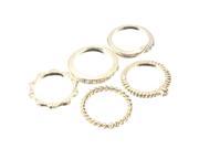 5pcs Gold Rhinestone Twist Stacking Above Knuckle Rings Set