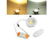 6W Dimmable COB LED Recessed Ceiling Light Fixture Remote Control Down Lamp 85 265V