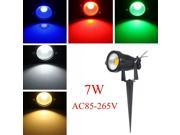 7W IP65 LED Flood Light With Rod For Outdoor Landscape Garden Path AC85 265V White