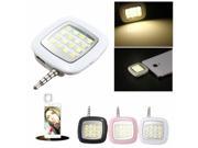 3.5mm Jack Smart Selfie 16 LED Camera Flash Light For IOS Android iPhone 5s 6 6 Black
