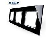Livolo Black EU Triple Glass Panel For VL C7C1EU 12 VL C7C1EU 12 VL C7C1EU 12 Touch Switch