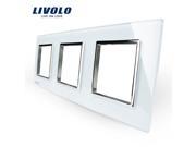 Livolo White EU Triple Glass Panel For VL C7C1EU 11 VL C7C1EU 11 VL C7C1EU 11 Touch Switch