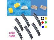 10 pcs 0603 Colorful SMD SMT LED Light Lamp Beads For Strip Lights Pure White
