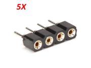 5X Black 4pin Female Connector For RGB 5050 3528 LED Strip Light Connect