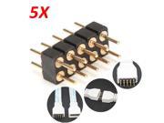 5X Black 10pin Male Connector For Horse Race SMD5050 LED Strip Light Connect