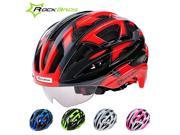 ROCKBROS Bicycle Cycling Helmet With GogglesÂ 32 Air Vents With Lenses Green