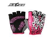 SAHOO Bicycle Gloves Half Finger Cycling Gloves Shockproof Anti slip Women Gloves M