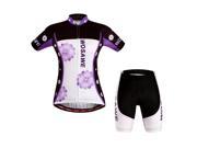 WOSAWE Woman Short Sleeves Cycling Jersey Cycling Sportwear Bicycle Bike Suit With Gel Pad L
