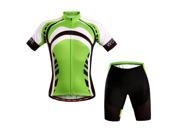 WOSAWE Short Sleeve Cycling Suit Sports Suit Sportswear With 4D Gel Pad Unisex Green S